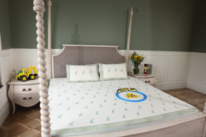 Blue Giraffe Bedsheet
