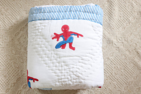 Baby AC Quilt- Webbed Spidey