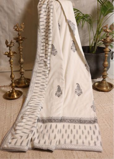 Double Bed Dohar- Grey Whisper