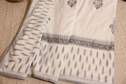 Double Bed Dohar- Grey Whisper