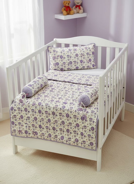 Baby Crib Set - Purple
