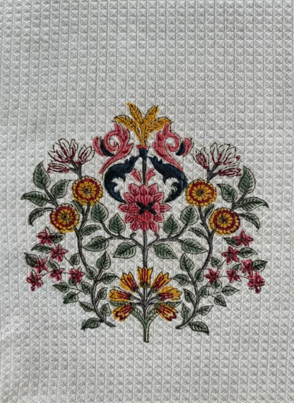 Bath Towel-Elegant Floral Motif